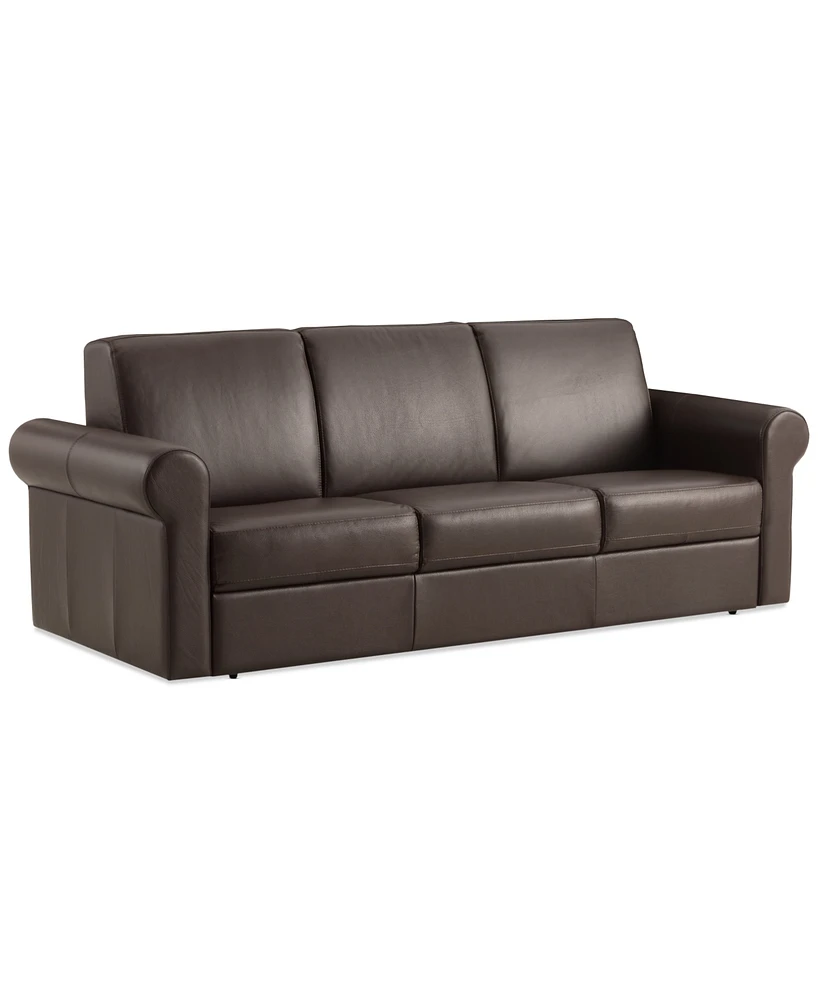 Elsher 85" Leather Sleeper Sofa, Created for Macy's