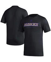 Men's adidas Black Washington Huskies Football Practice Aeroready Pregame T-shirt