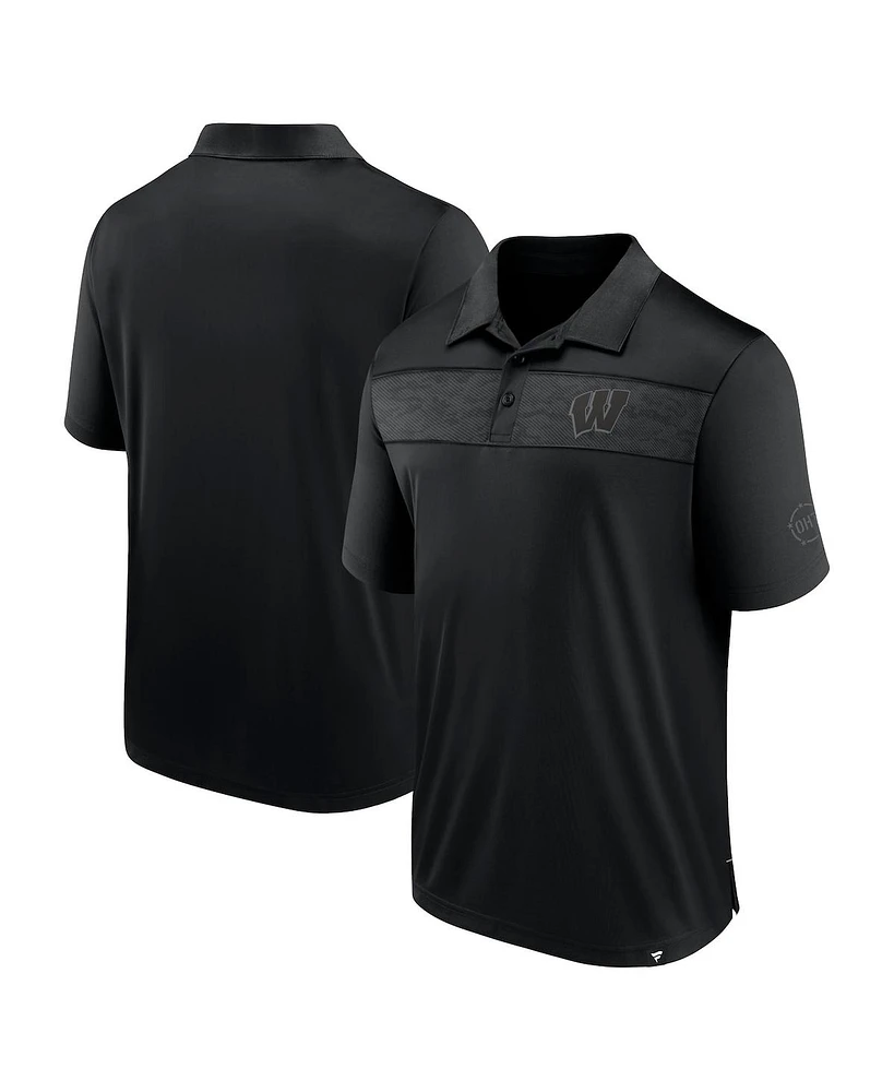 Men's Fanatics Black Wisconsin Badgers Oht Military-Inspired Appreciation Polo Shirt