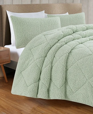 Closeout! Videri Home Cozy Sherpa 3 Piece Comforter Set