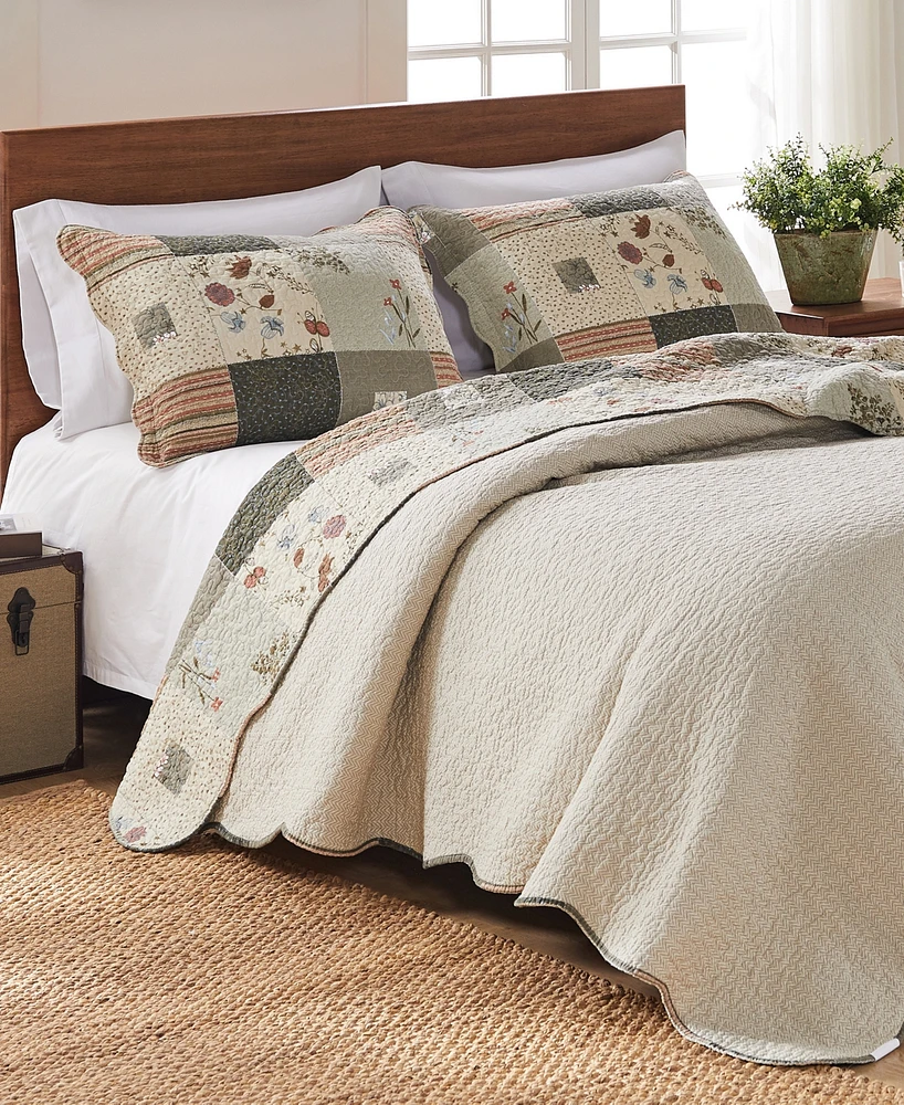 Greenland Home Fashions Sedona Desert Wildflowers 4 Piece Quilt Set, Twin/Twin Xl