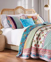 Greenland Home Fashions Thalia Cotton Reversible 4 Piece Quilt Set, Twin/Twin Xl