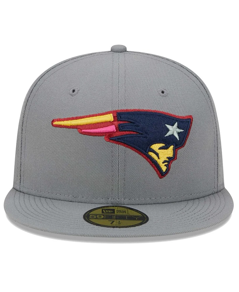 Men's New Era Gray England Patriots Color Pack 59FIFTY Fitted Hat