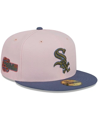 Men's New Era Pink, Blue Chicago White Sox Olive Undervisor 59FIFTY Fitted Hat