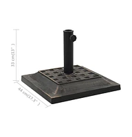 vidaXL Parasol Base Square Polyresin 26.5 lb Bronze