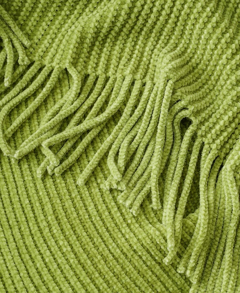 Battilo Classic Textured Ribbed Knit Throw, 50" x 60"