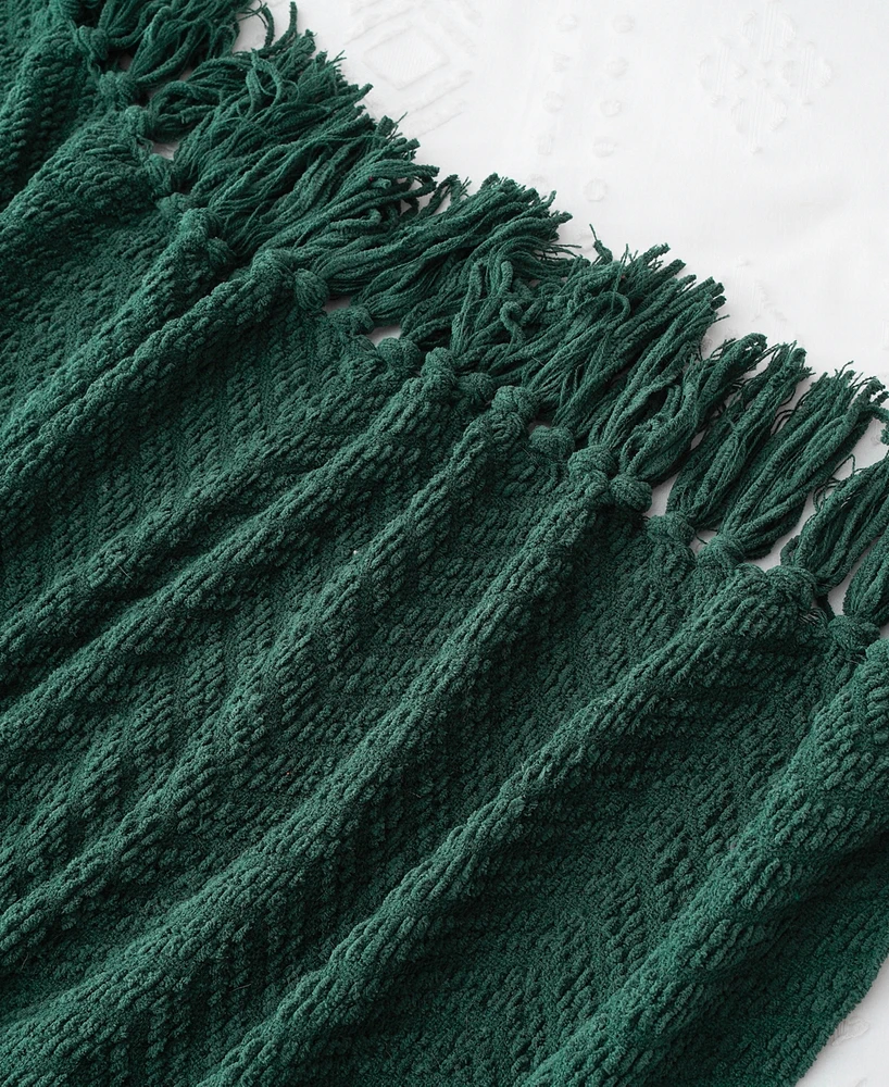 Battilo Classic Textured Woven Micro Chenille Throw, 60" x 80"