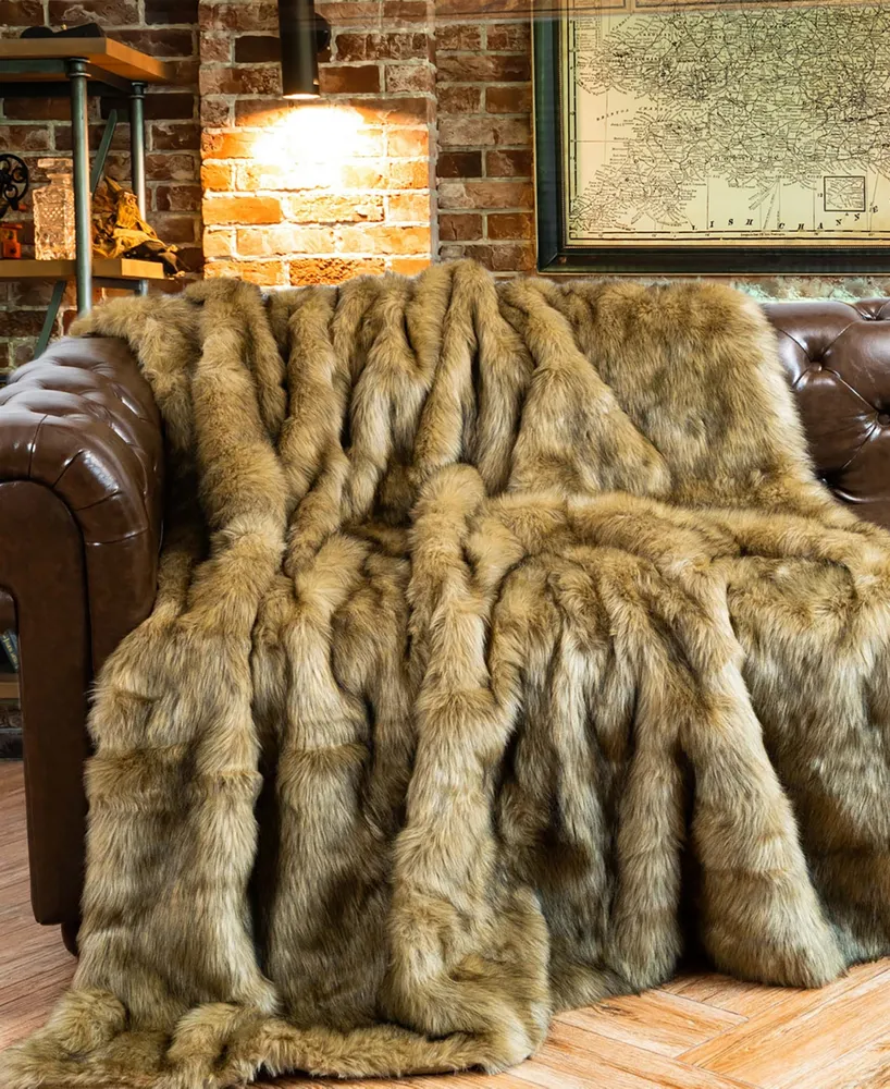 Battilo Luxury Tipped Faux Fur Throw, 50" x 60"