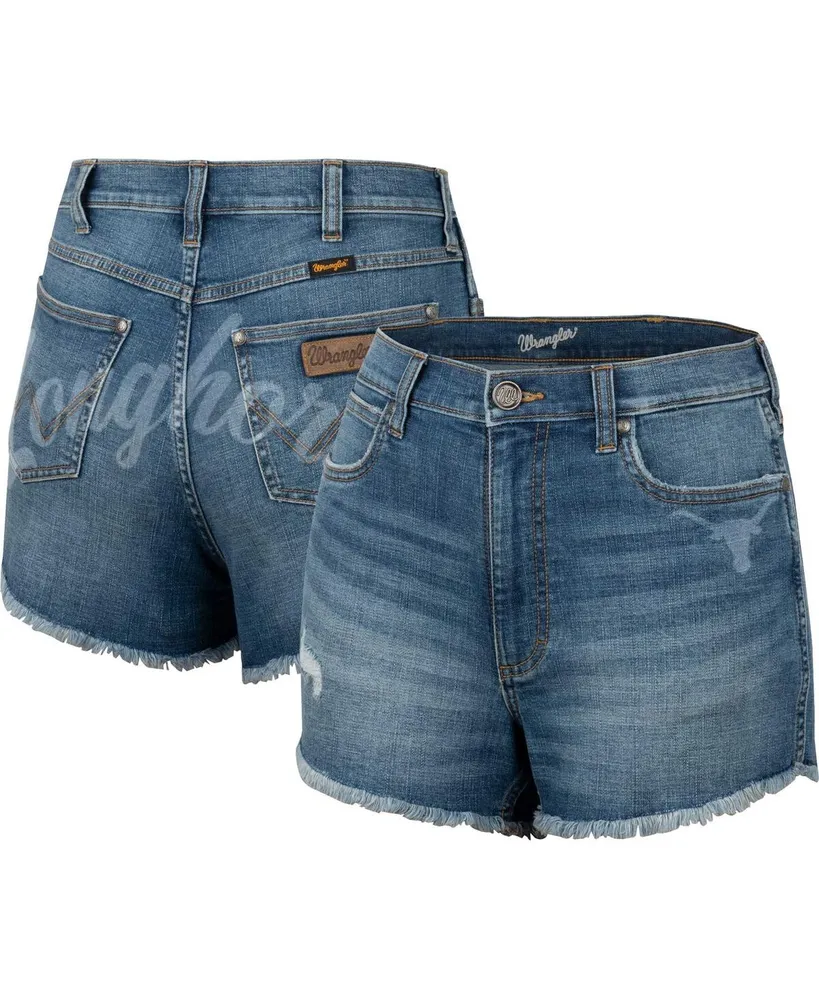 Women's Colosseum x Wrangler Blue Texas Longhorns Retro High Rise Cut-Off Shorts