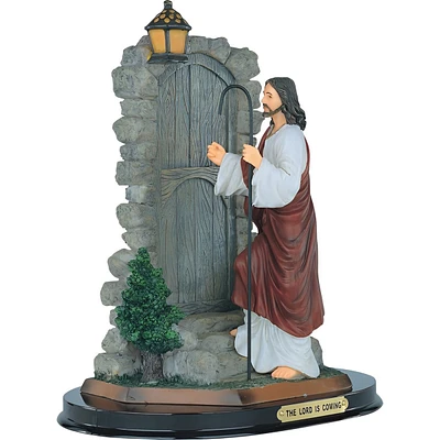 Fc Design 12"H The Lord is Coming Statue Jesus Knocking at Door Holy Figurine Religious Decoration Home Decor Perfect Gift for House Warming, Holidays