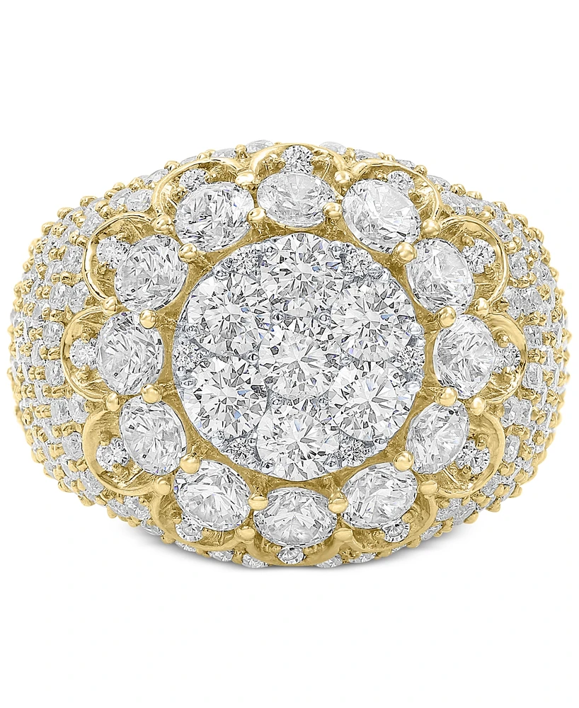 Men's Diamond Halo Cluster Ring (5 ct. t.w.) in 10k Gold