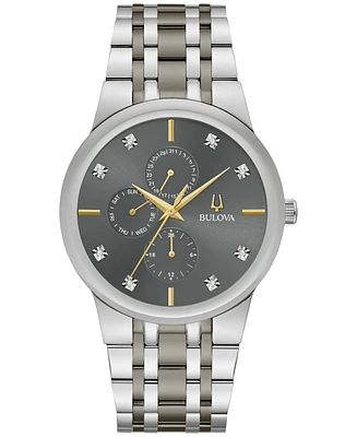 Bulova Men's Modern Diamond Accent Two-Tone Stainless Steel Bracelet Watch 40mm