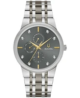 Bulova Men's Modern Diamond Accent Two-Tone Stainless Steel Bracelet Watch 40mm