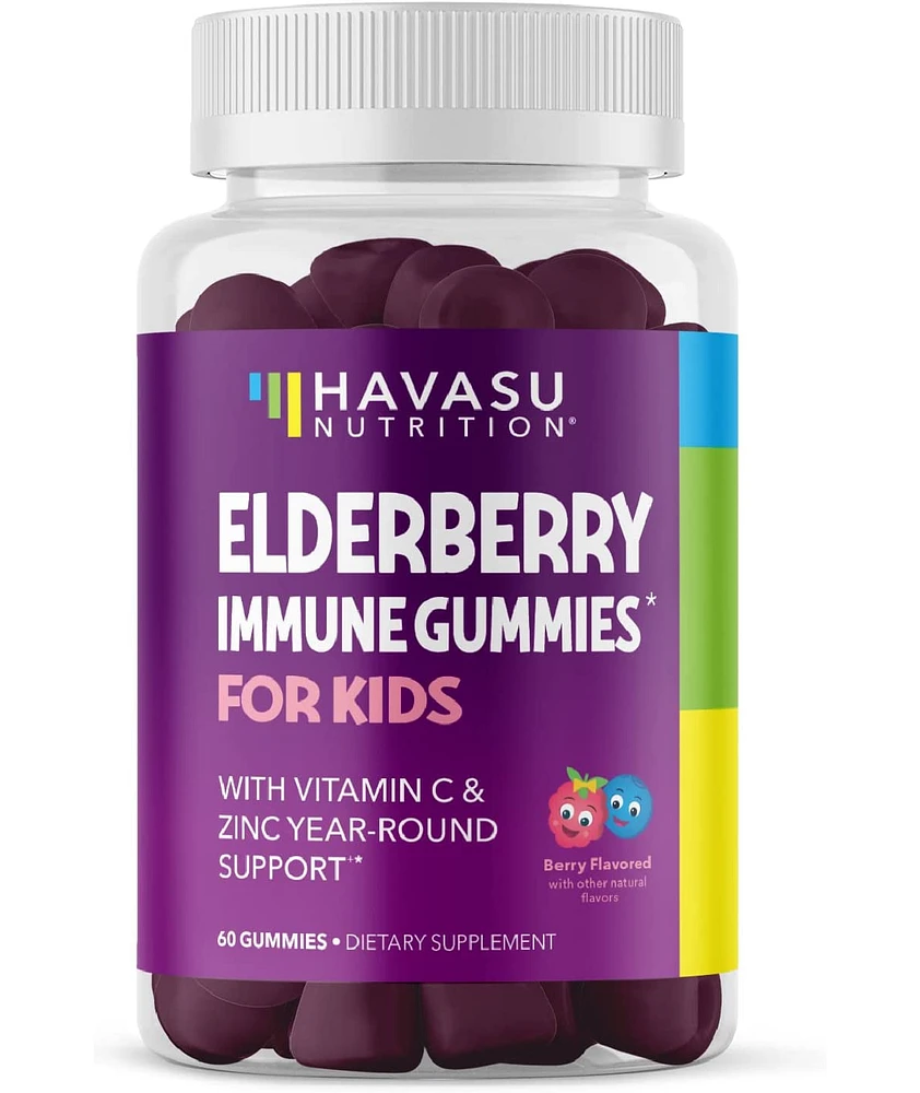 Elderberry Gummies for Kids, Immune System Supplement, Havasu Nutrition, 60ct