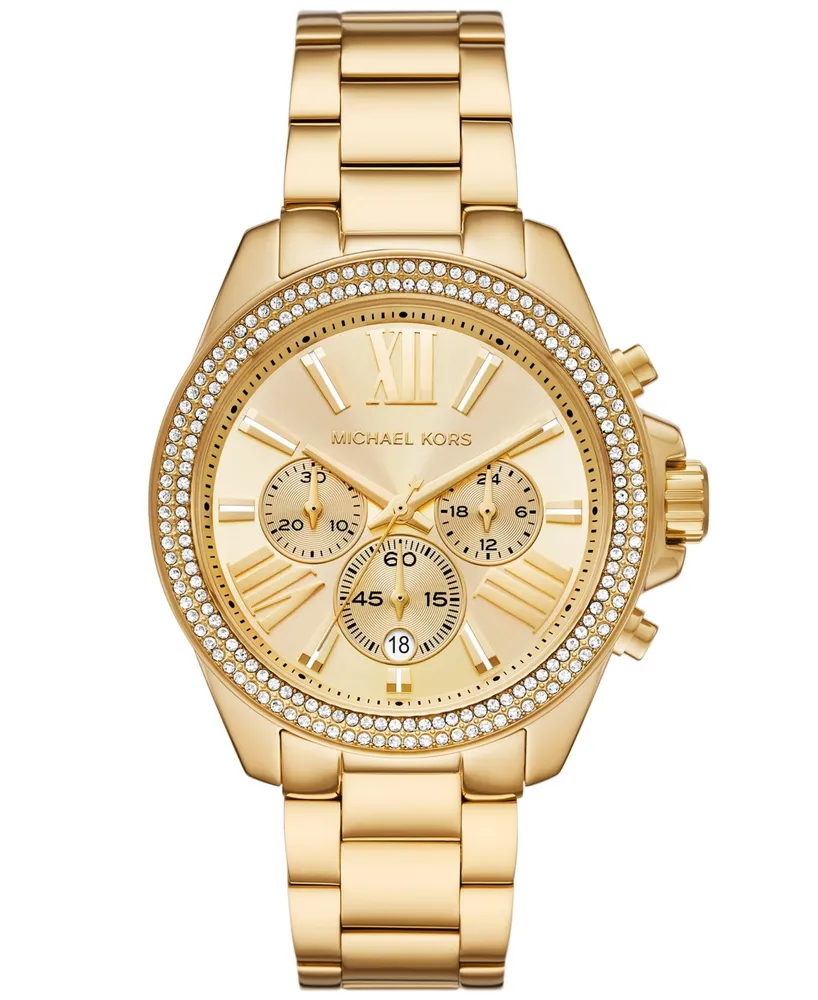 Michael Kors Women's Wren Chronograph Gold-Tone Stainless Steel Watch 42mm