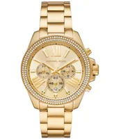 Michael Kors Women's Wren Chronograph Gold-Tone Stainless Steel Watch 42mm
