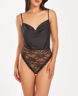 iCollection Women's 1 Piece Underwire Stretch Lace Lingerie Bodysuit
