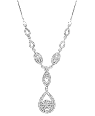 Wrapped Love Diamond Double Drop Pendant 17" 14k White Gold or Yellow (1-1/2 ct. t.w.), Created for Macy's