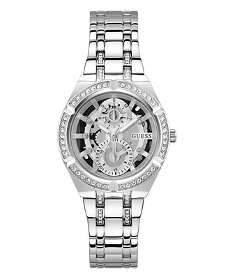 Guess Women's Multi-Function Silver-Tone Stainless Steel Watch 36mm