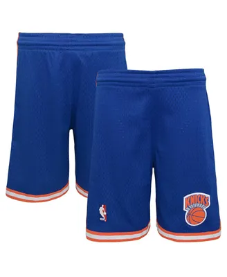 Big Boys Mitchell & Ness Royal New York Knicks Hardwood Classics Swingman Shorts