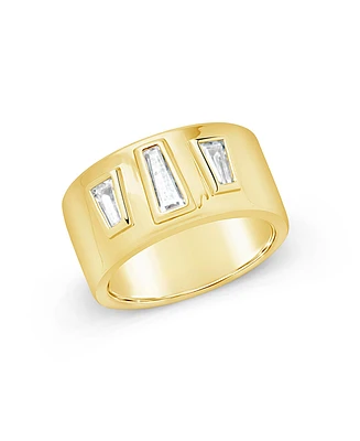 Sterling Forever Cubic Zirconia Colsie Cigar Band Ring