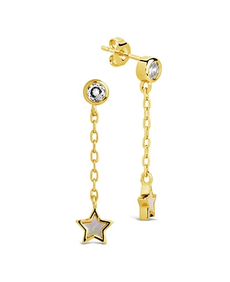 Sterling Forever Genuine Mother of Pearl Deja Drop Stud Earrings