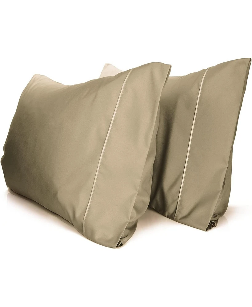 Queen 2PC Ultra Soft Silky Solid Performance Pillowcase Set