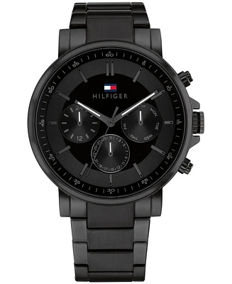 Tommy Hilfiger Men's Multifunction Black Stainless Steel Watch 43mm