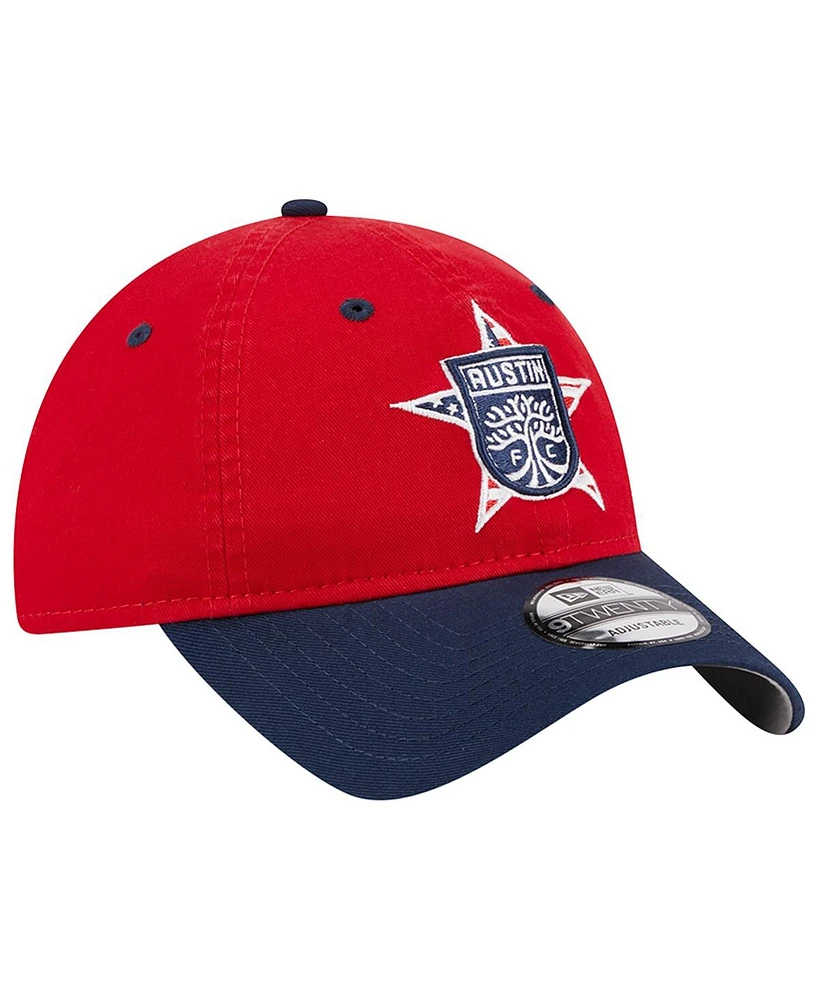 Men's New Era Red Austin Fc Americana 9TWENTY Adjustable Hat
