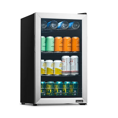Newair 100 Can Beverage Fridge in Stainless Steel
