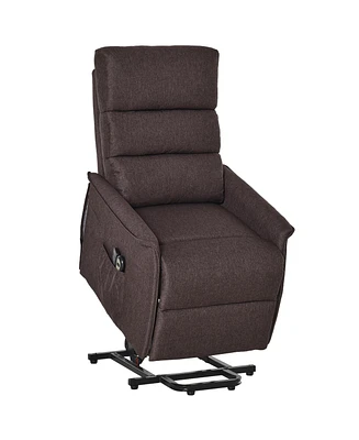 Homcom Power Lift Chair with Vibration Massage with Remote Control, Side Pockets,