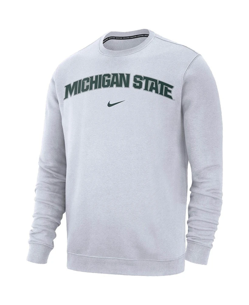 Men's Nike White Michigan State Spartans Club Fleece Sweatshirt