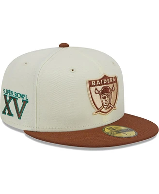 Men's New Era Cream, Burnt Orange Las Vegas Raiders City Icon 59FIFTY Fitted Hat