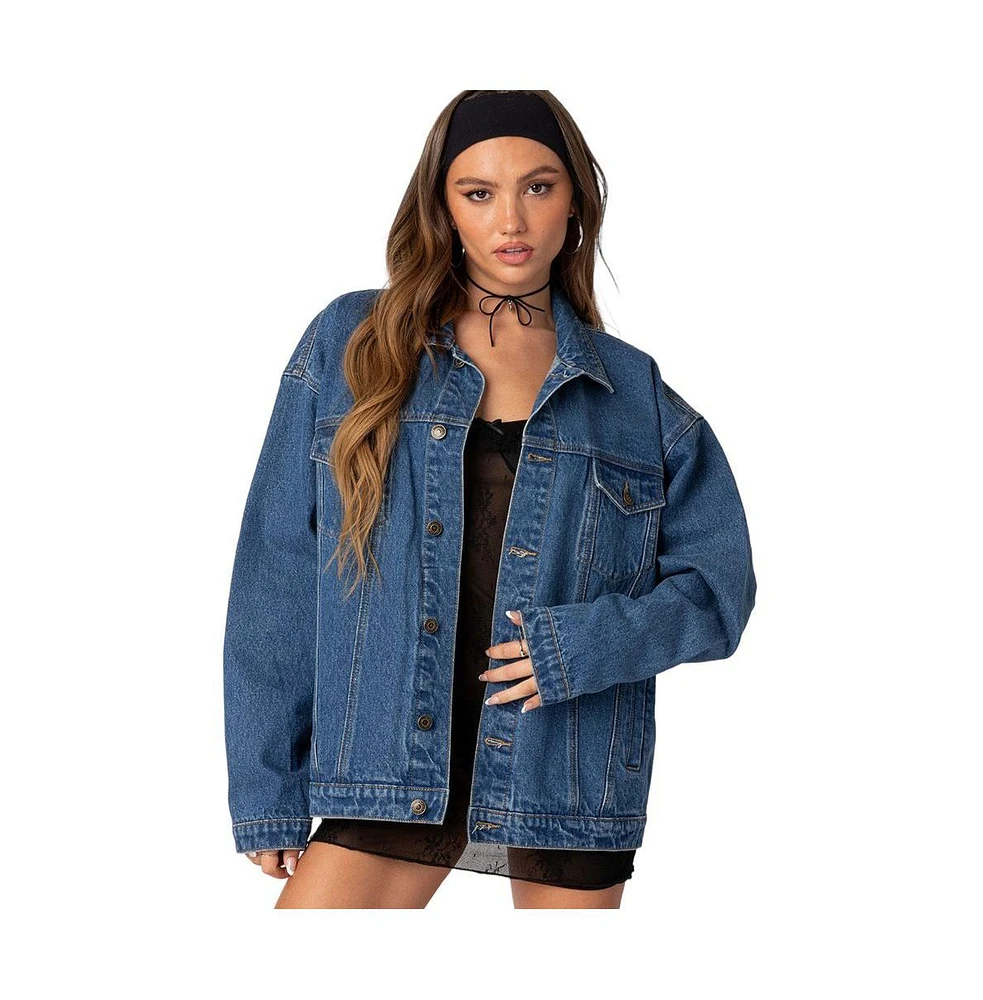 Edikted Women's Dalia oversized denim jacket