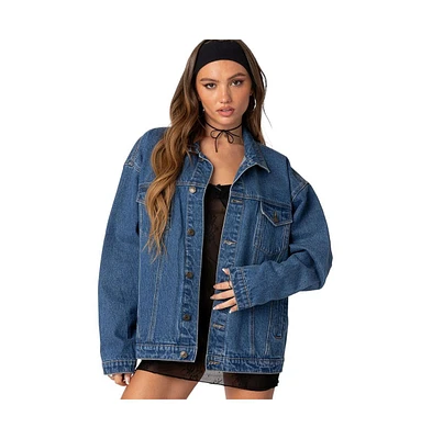 Edikted Women's Dalia oversized denim jacket