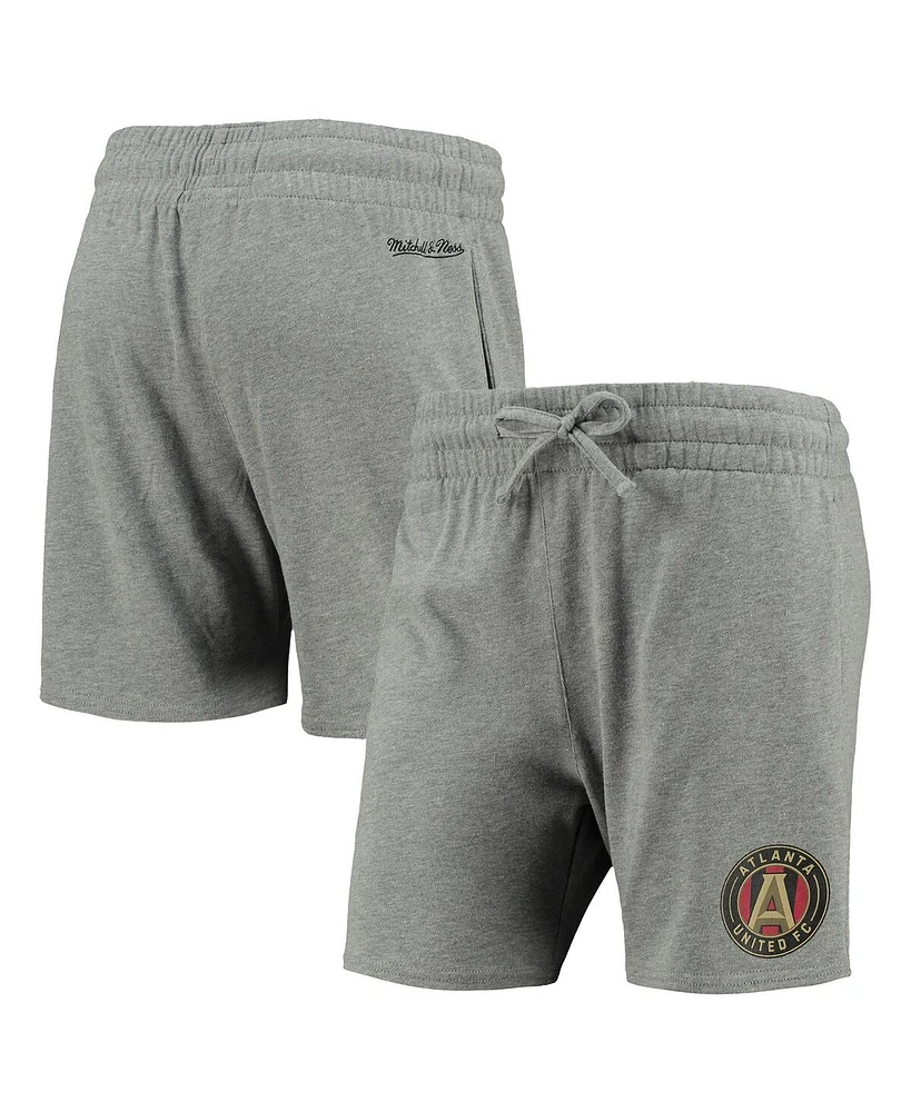 Women's Mitchell & Ness Heathered Gray Atlanta United Fc Logo Shorts