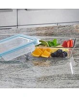 Anchor Hocking Glass 6 Cup Rectangle Food Storage with Truelock Locking Lid, 2 Piece Set