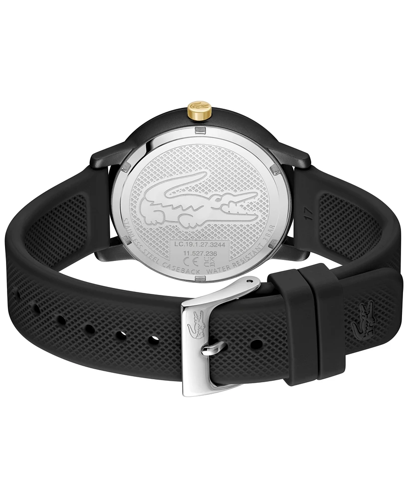 Lacoste Women's L.12.12 Go Quartz Black Silicone Strap Watch 36mm