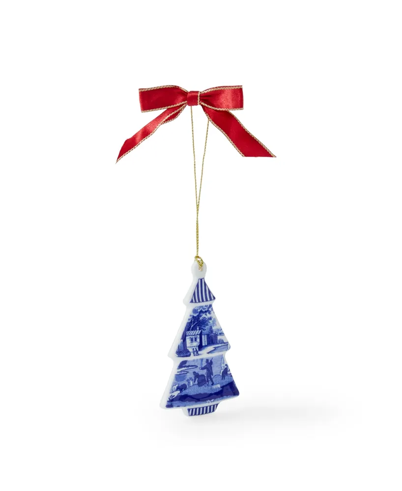 Spode Blue Italian Tree Shaped Ornament
