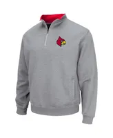 Men's Colosseum Heathered Gray Louisville Cardinals Tortugas Team Logo Quarter-Zip Jacket