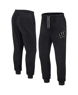 Men's and Women's Fanatics Signature Black Wisconsin Badgers Super Soft Fleece Jogger