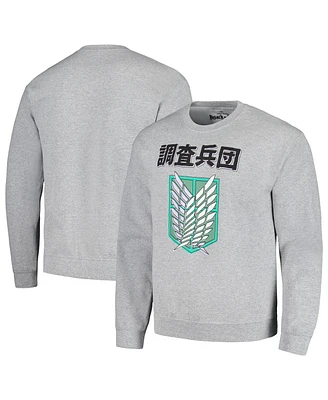 Men's and Women's Ripple Junction Heather Gray Attack on Titan Graphic Fleece Sweatshirt