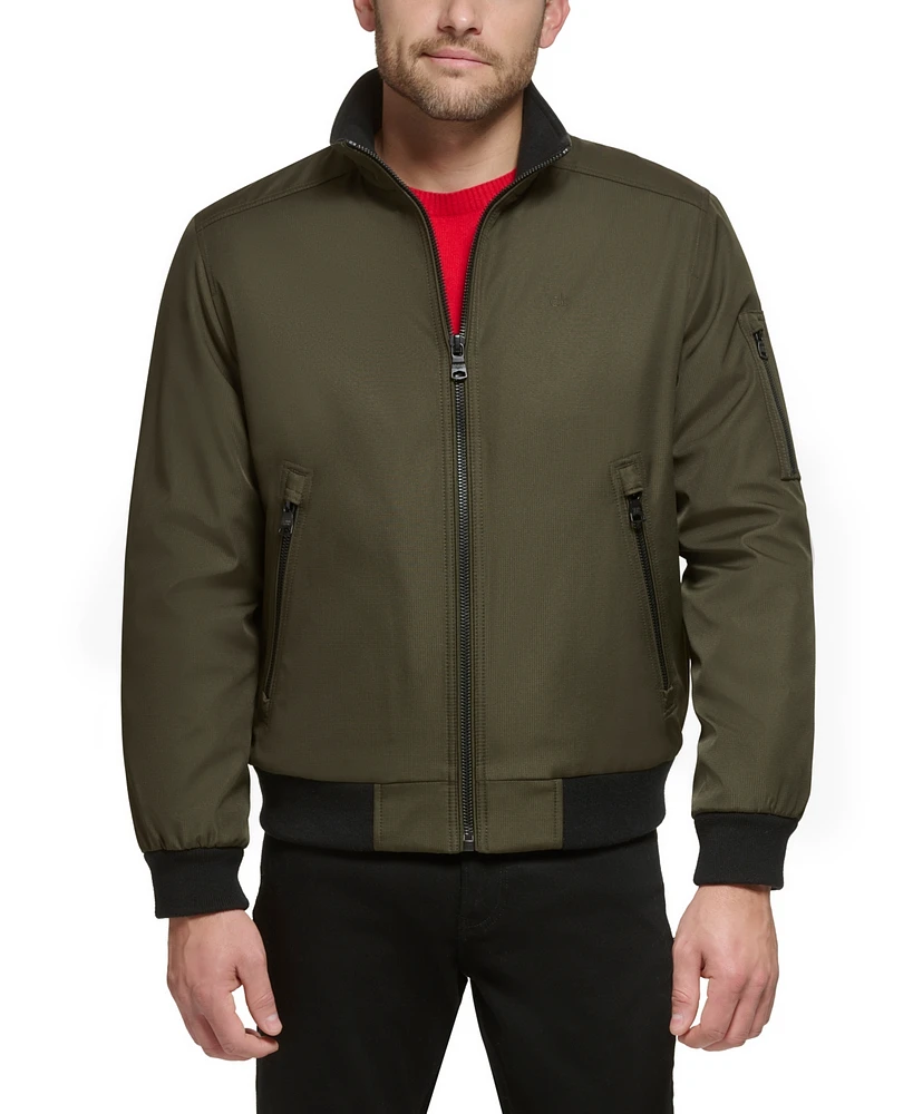 Calvin Klein Men's Classic Zip-Front Ripstop Bomber Jacket