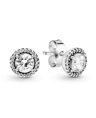 Pandora Round Sparkle Stud Earrings