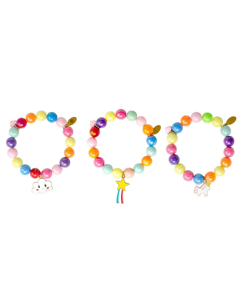 Girl's Bright Gum Ball Unicorn Bracelet Set