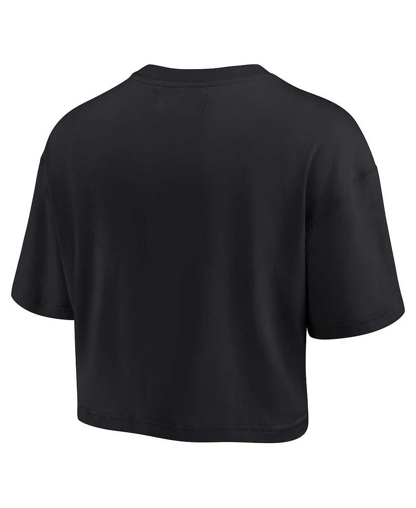 Women's Fanatics Signature Black Alabama Crimson Tide Super Soft Boxy Cropped T-shirt