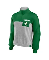 Women's Fanatics Green, Heathered Gray Oregon Ducks Sideline to Colorblock Quarter-Zip Jacket