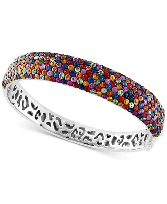 Effy Multi-Sapphire Pave Bangle Bracelet (13-5/8 ct. t.w.) in Sterling Silver