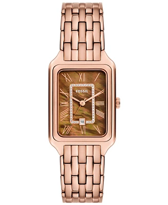 Fossil Women's Raquel Three-Hand Date Rose Gold-Tone Stainless Steel Watch 26mm