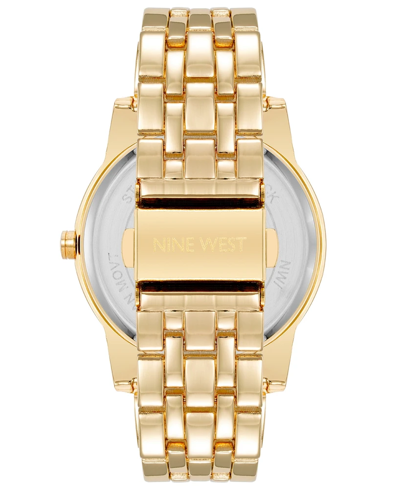 Nine West Women's Quartz Gold-Tone Alloy Link Bracelet Watch, 39mm